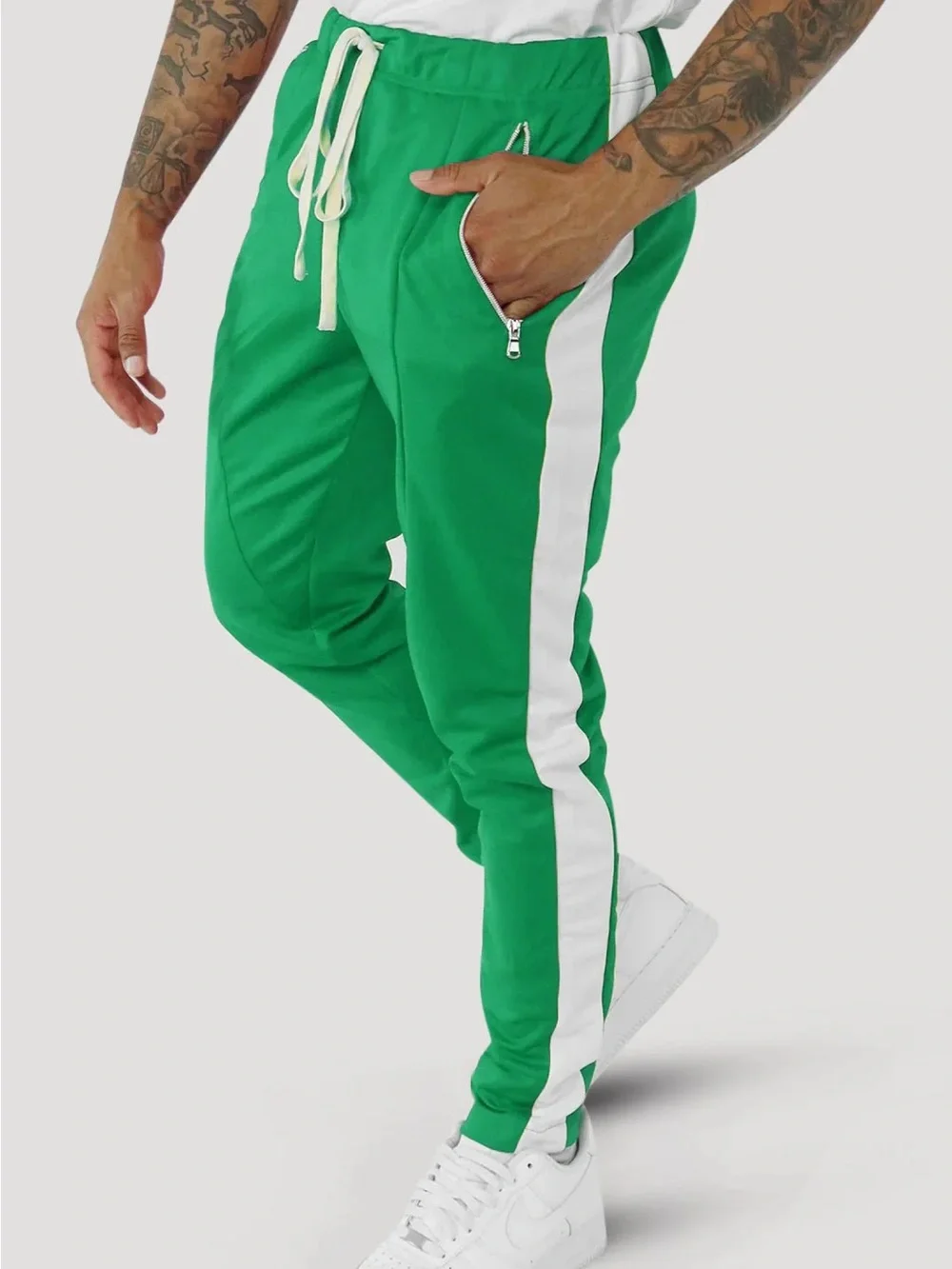 JACKSON‎ Green Side Stripe Drawstring Track Pants Size Large
